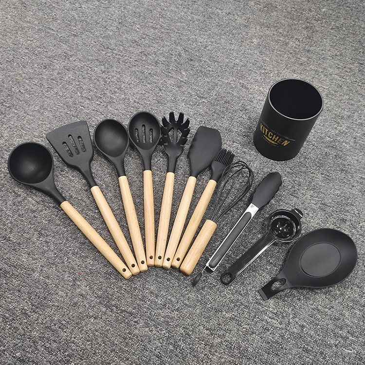 Environmental protection non-stick pan high temperature resistant 11-piece silicone kitchen utensils set